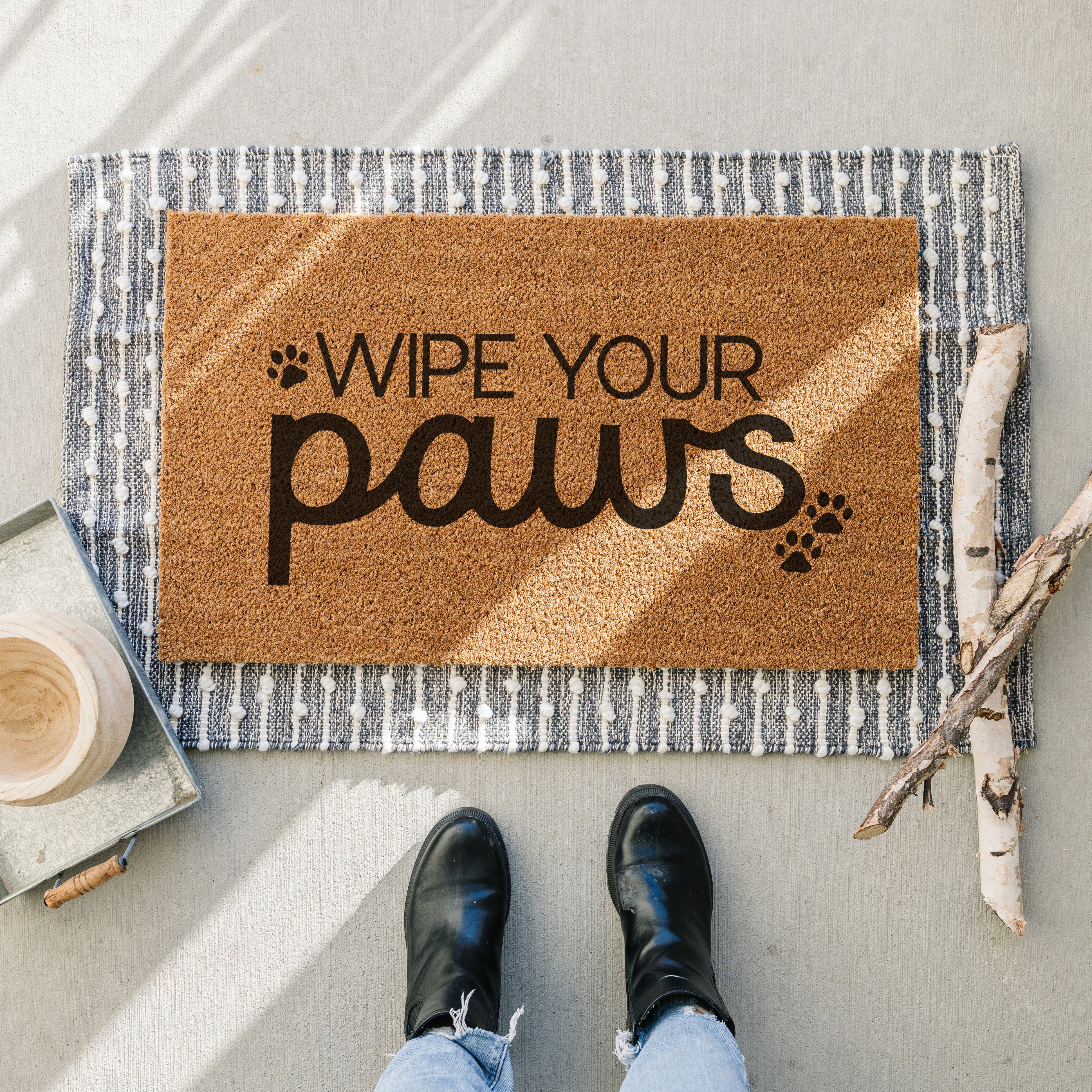 wipe your paws doormat. coir doormat. pet doormat.  cat and dog doormat