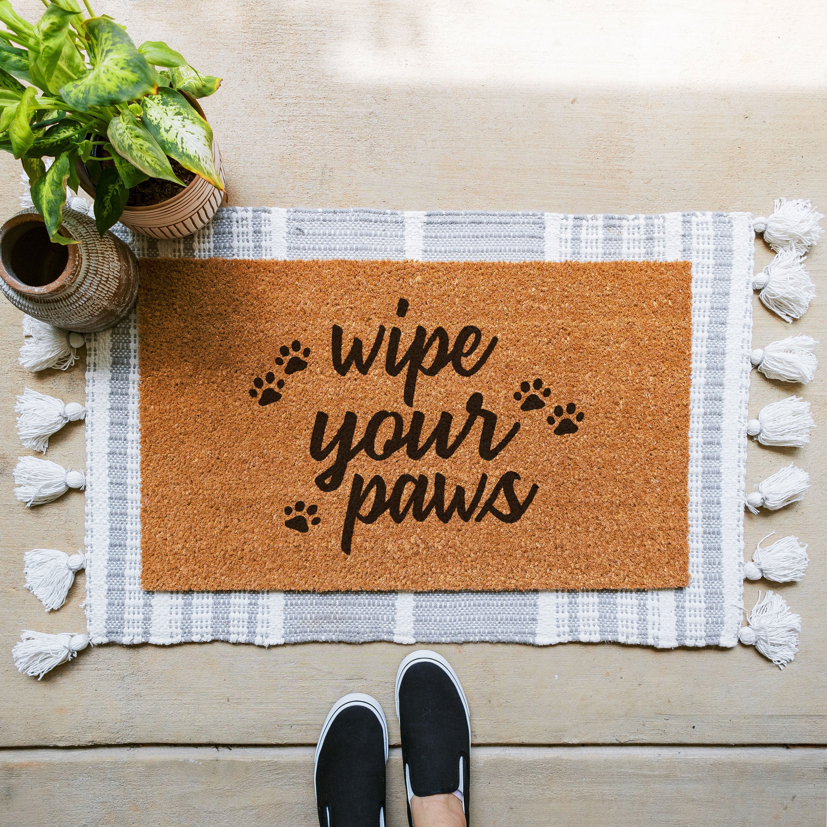 wipe your paws doormat. coir doormat. pet doormat.  cat and dog doormat