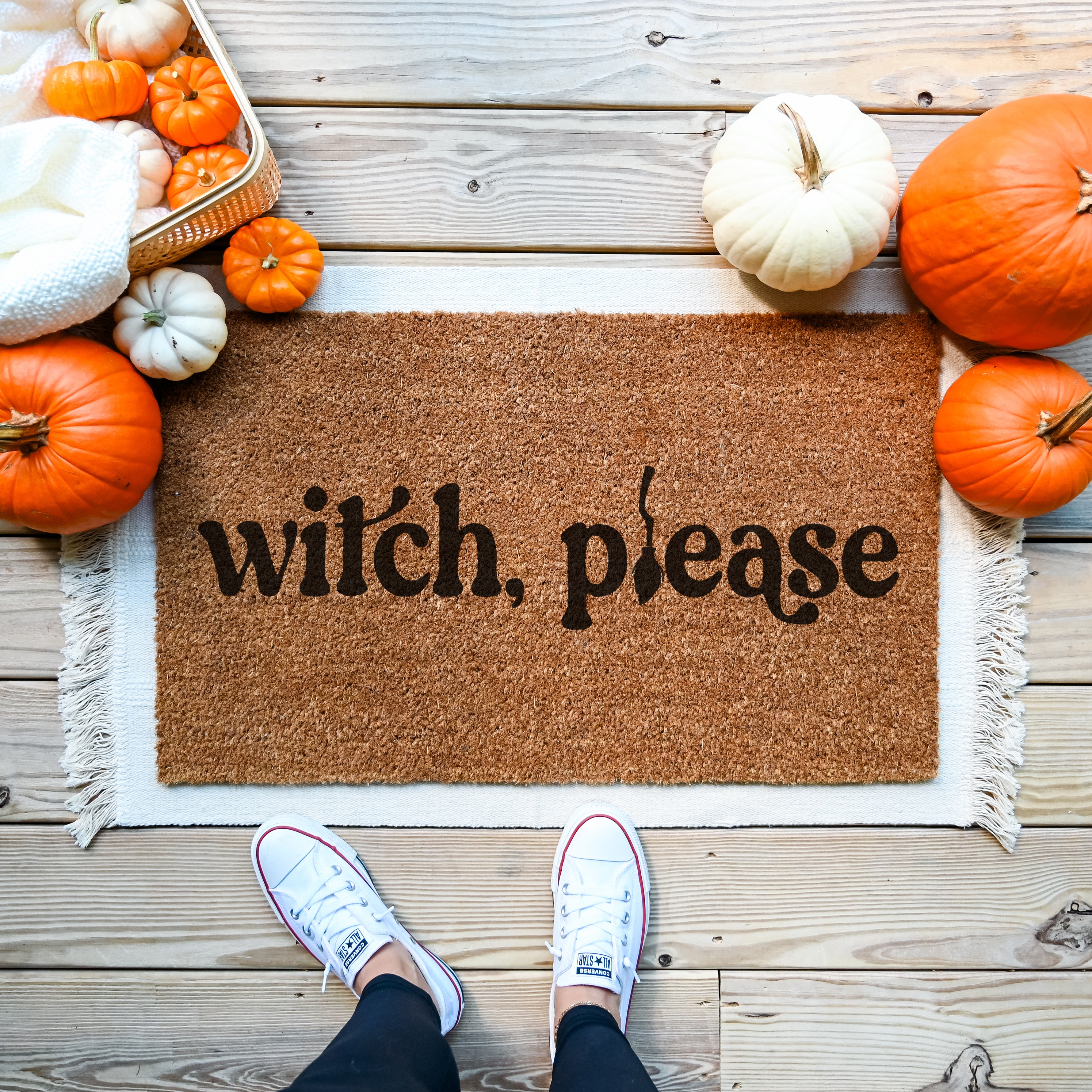 Witch Please Doormat.  Coir doormat.  Halloween doormat.