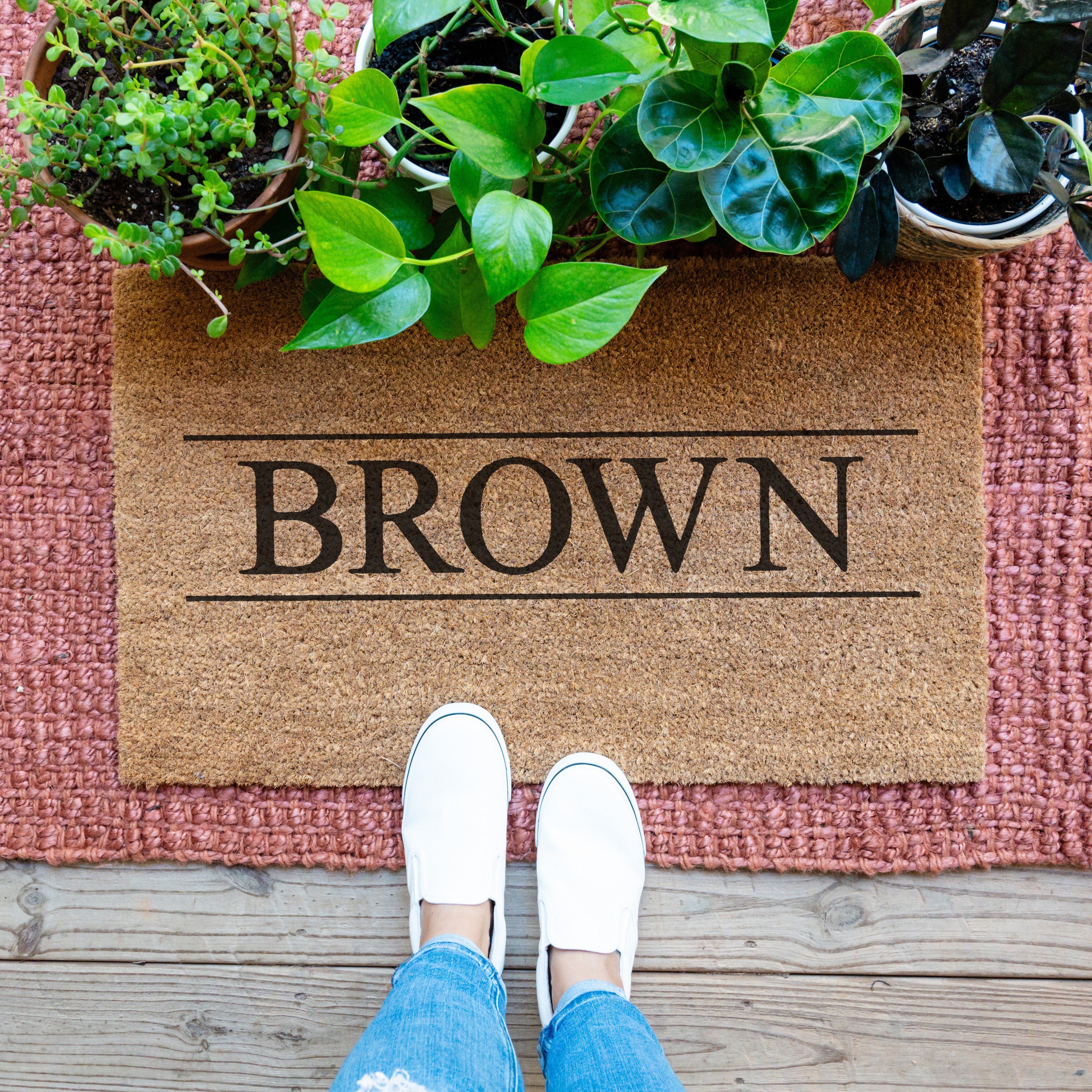Personalized Plain Last Name Custom Doormat
