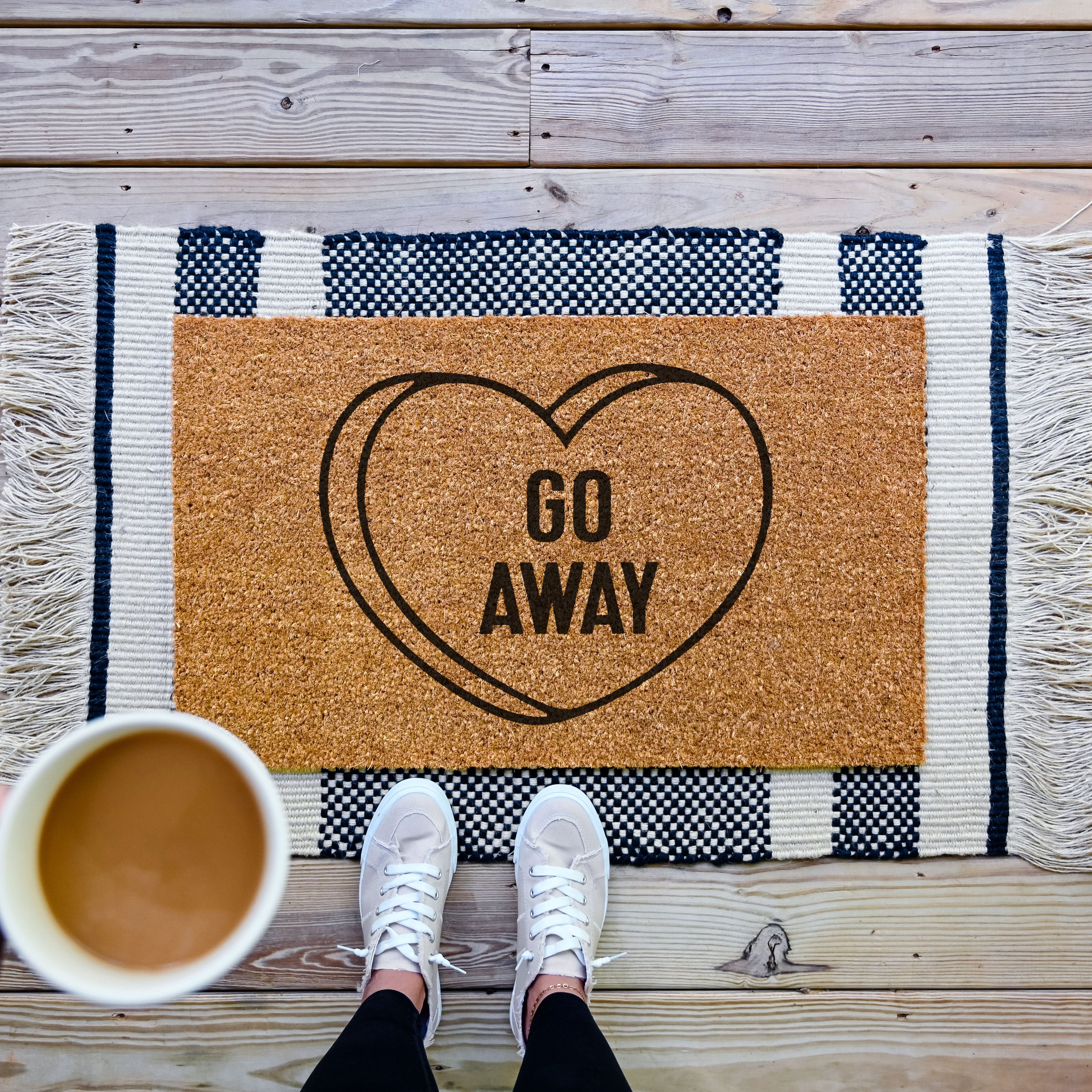 Valentines Day Candy Heart Custom Doormat