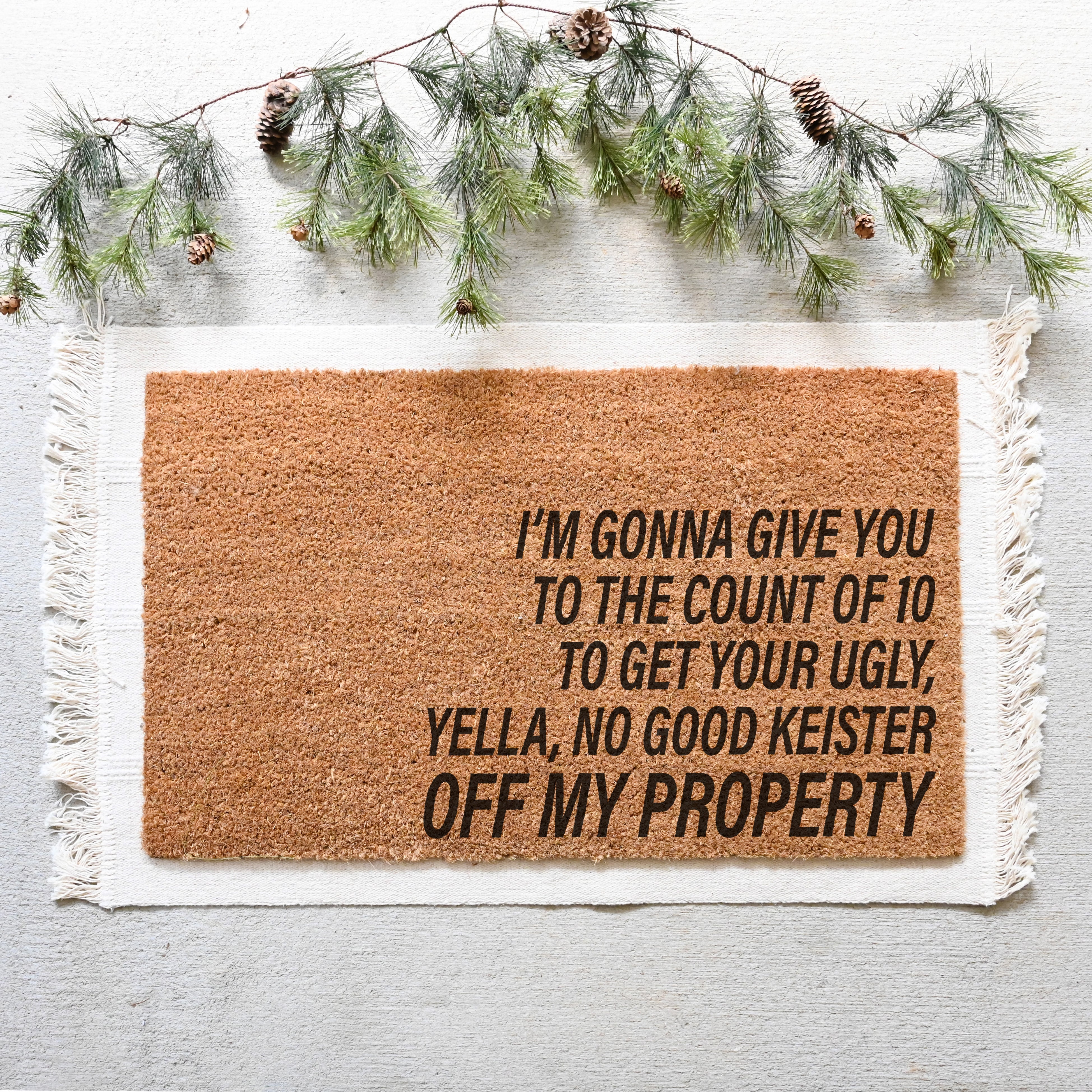 Count Of 10 Doormat.  Coir doormat.  Christmas doormat.