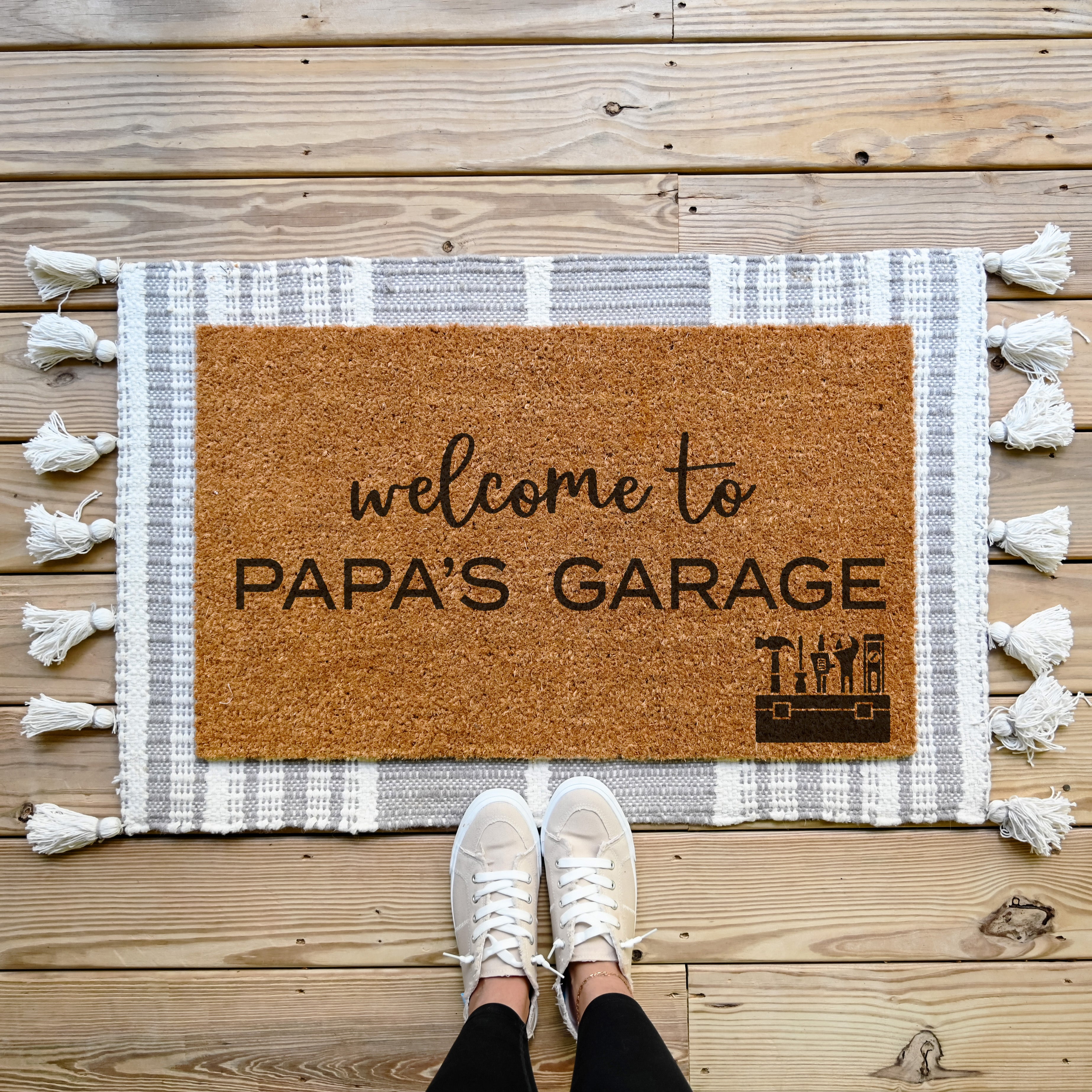 Grandparent's Garage Father's Day Doormat