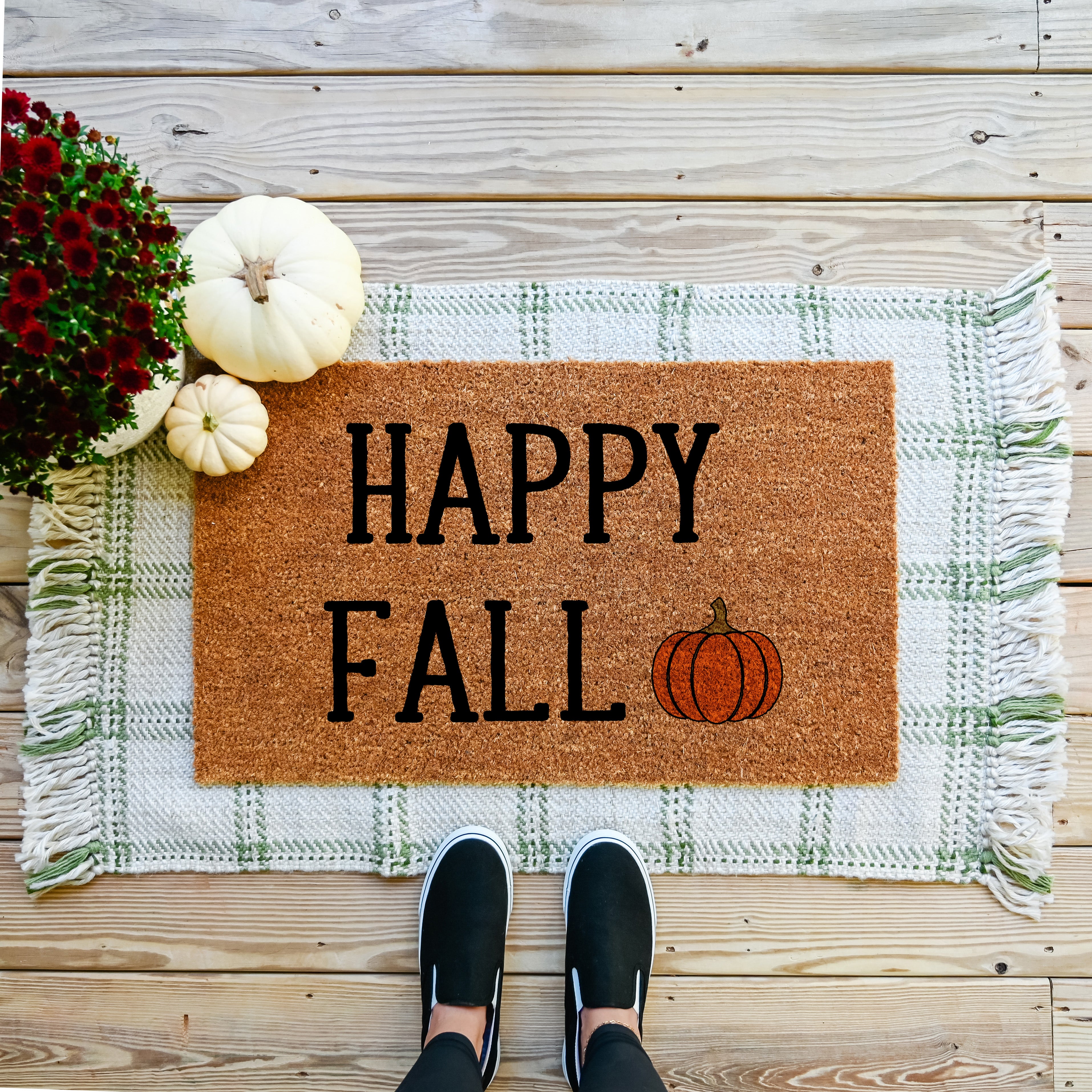 Hello Fall Pumpkin Doormat - Hamlin Row