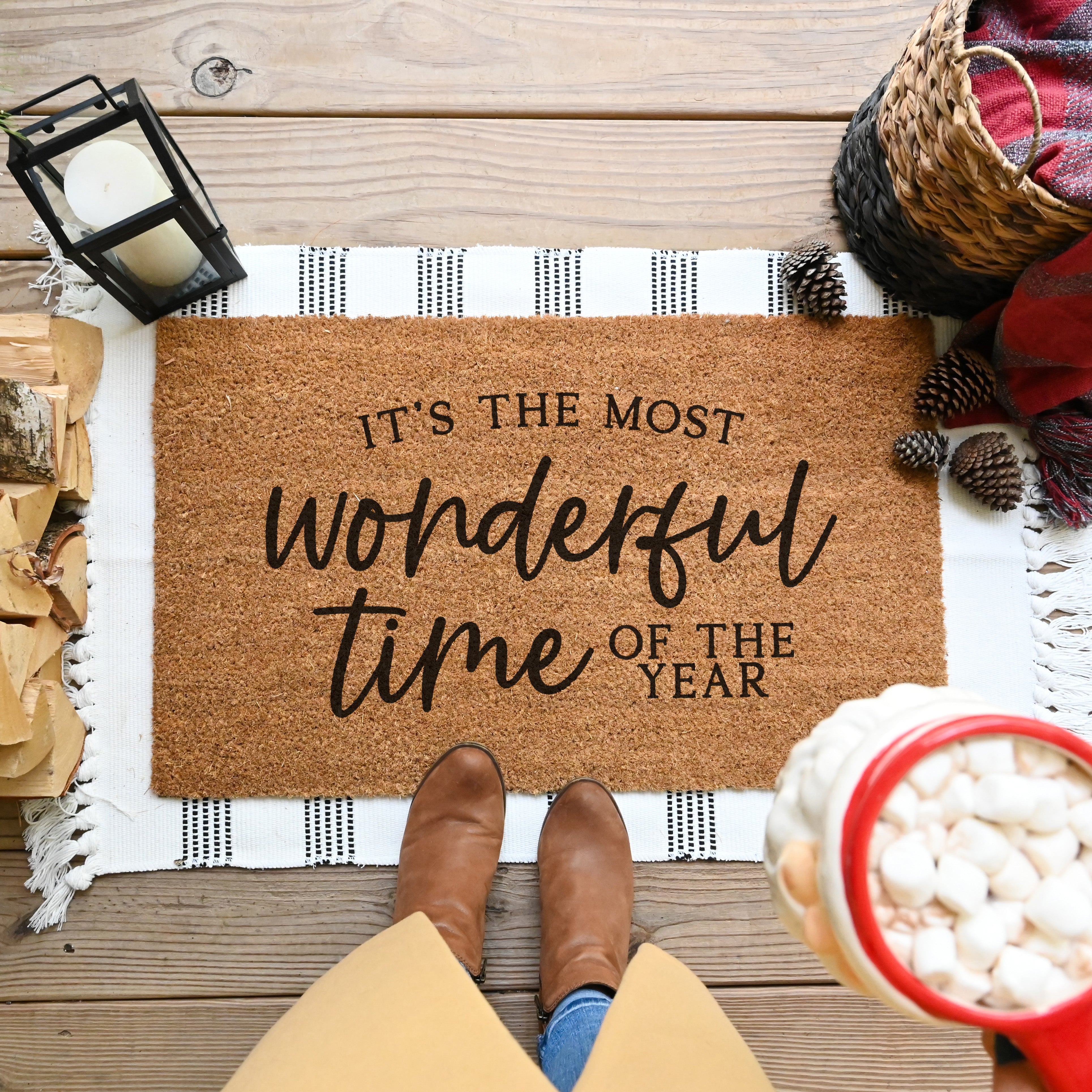 Most Wonderful Time Of The Year Doormat. Coir doormat.