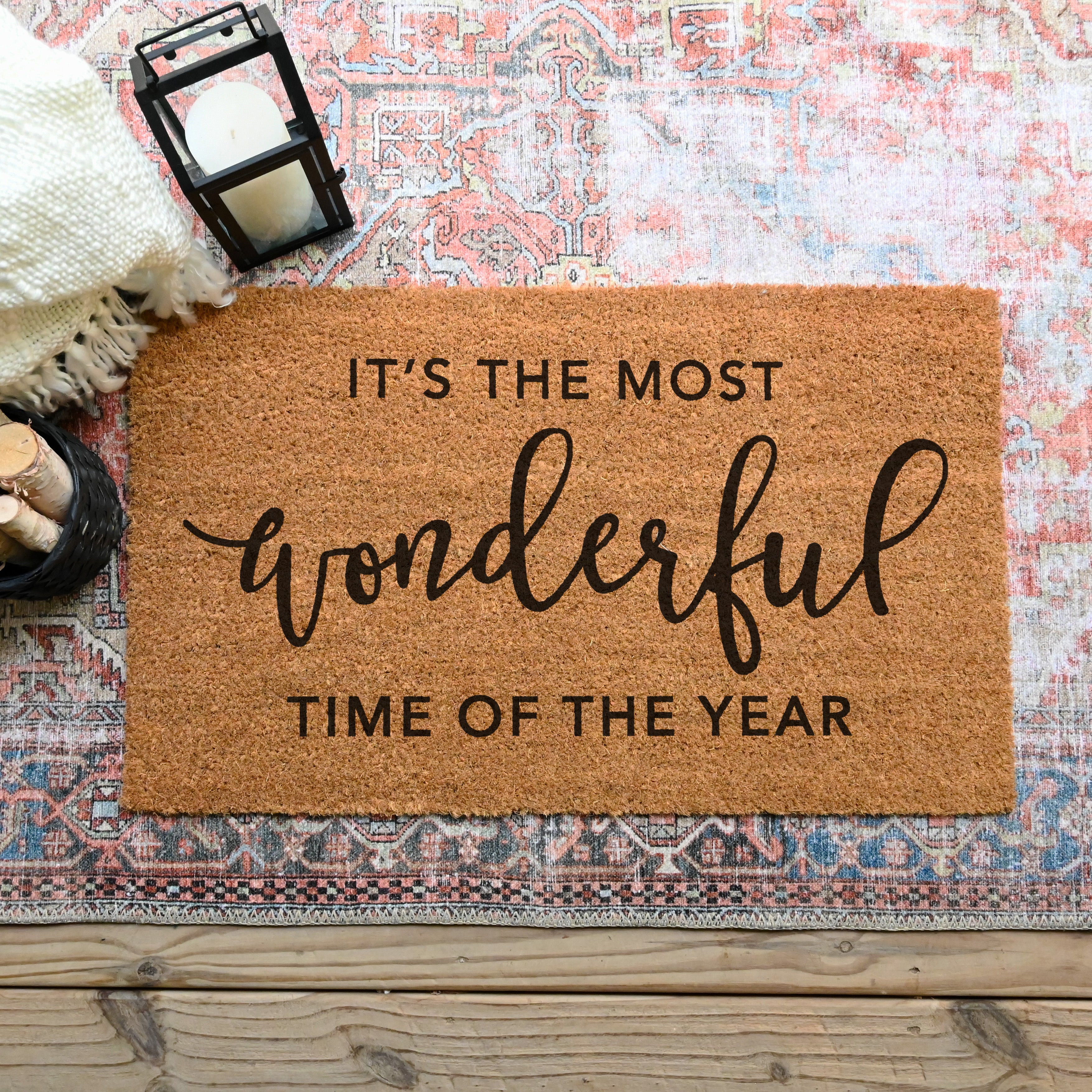 Most Wonderful Time Of The Year Doormat.  Coir doormat.