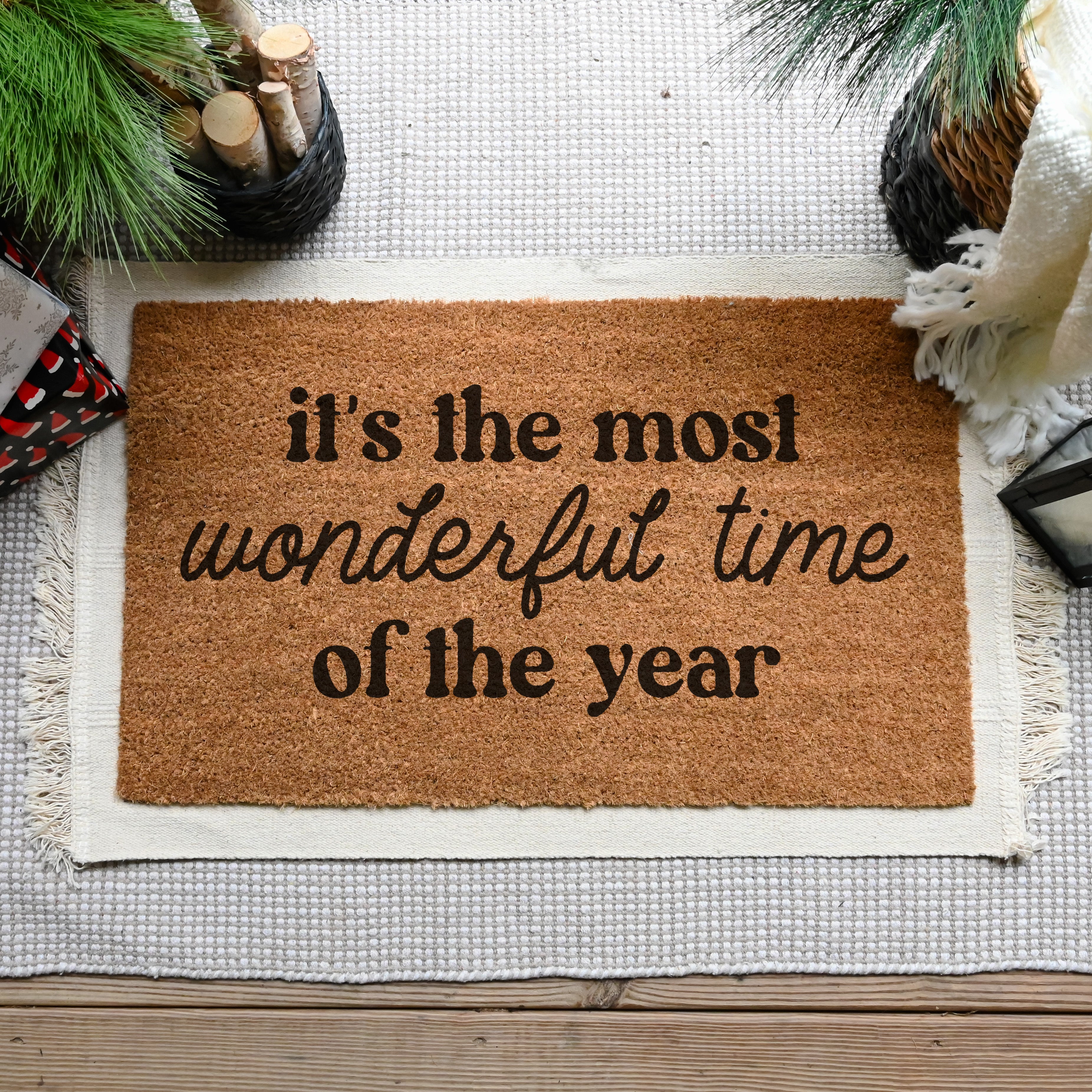 Most Wonderful Time Of The Year Doormat.  Coir doormat.