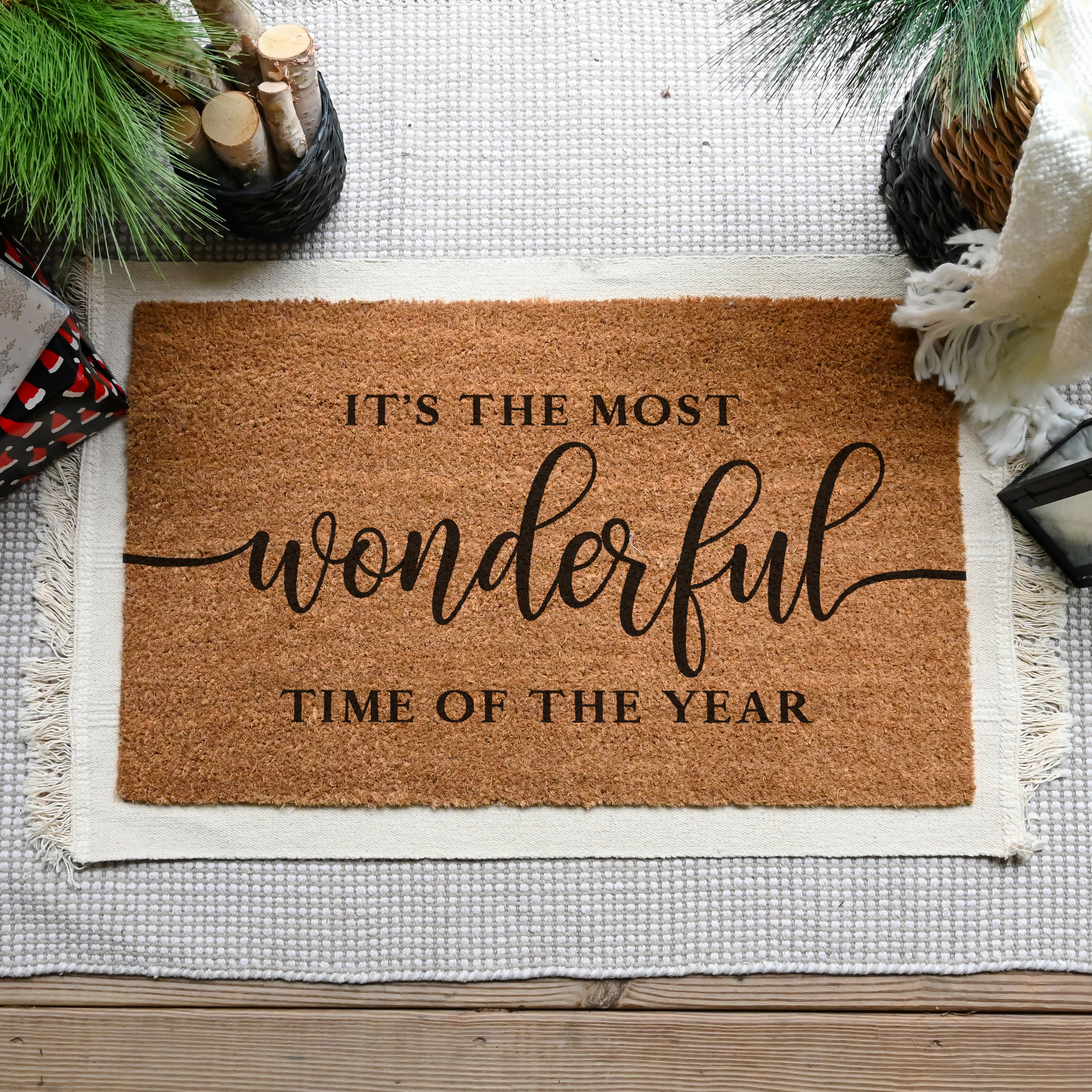 Most Wonderful Time Of The Year Doormat.  Coir doormat.