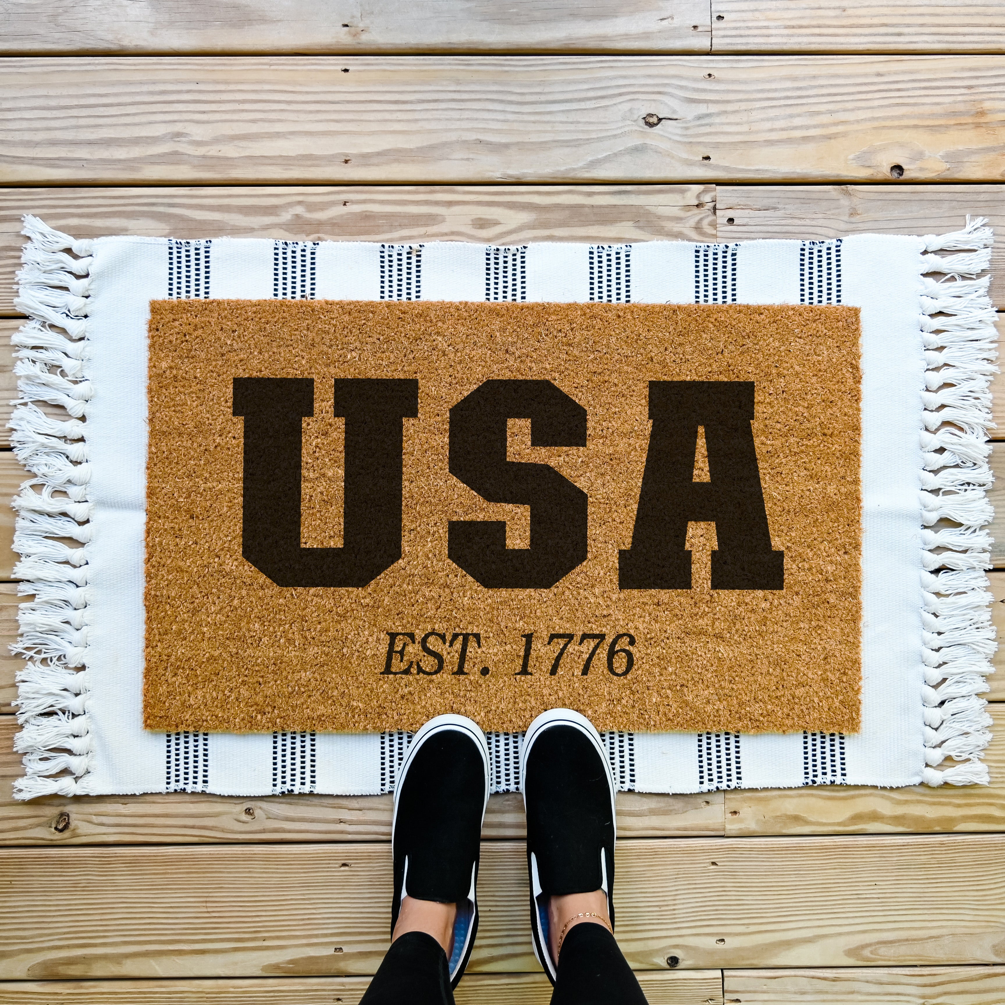 USA EST. 1776 July 4th Doormat