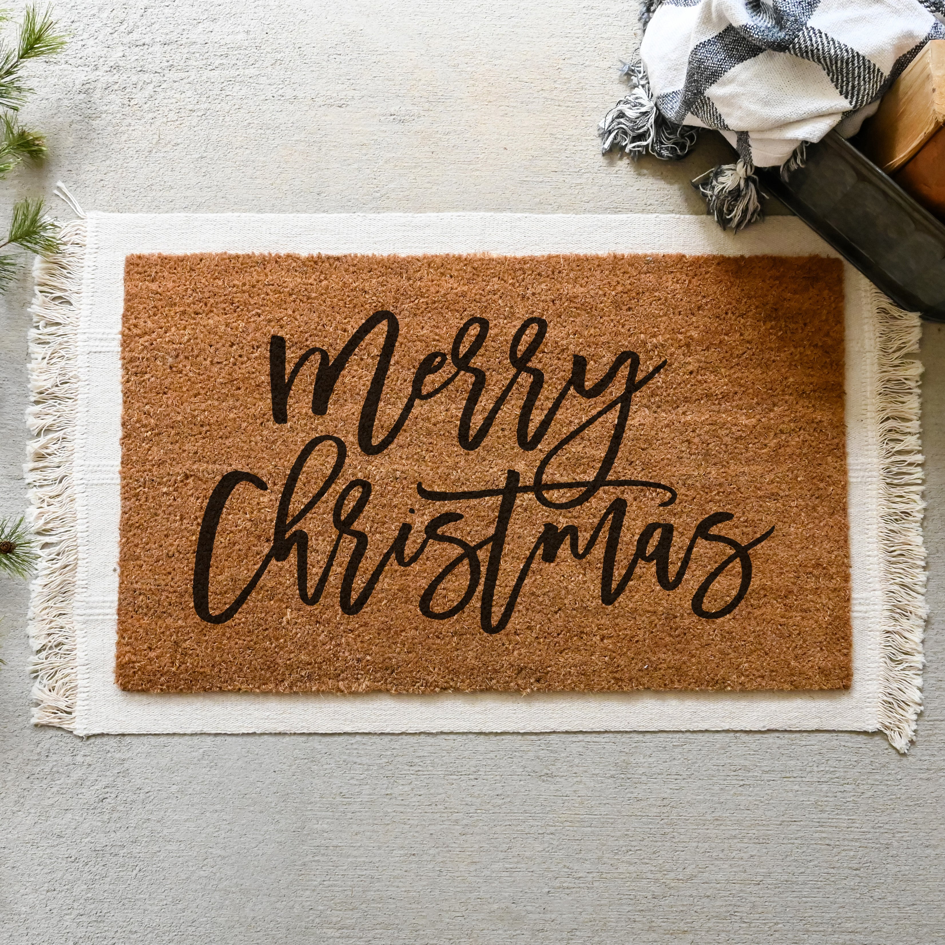 Merry Christmas Doormat.  Coir doormat.  Christmas doormat.