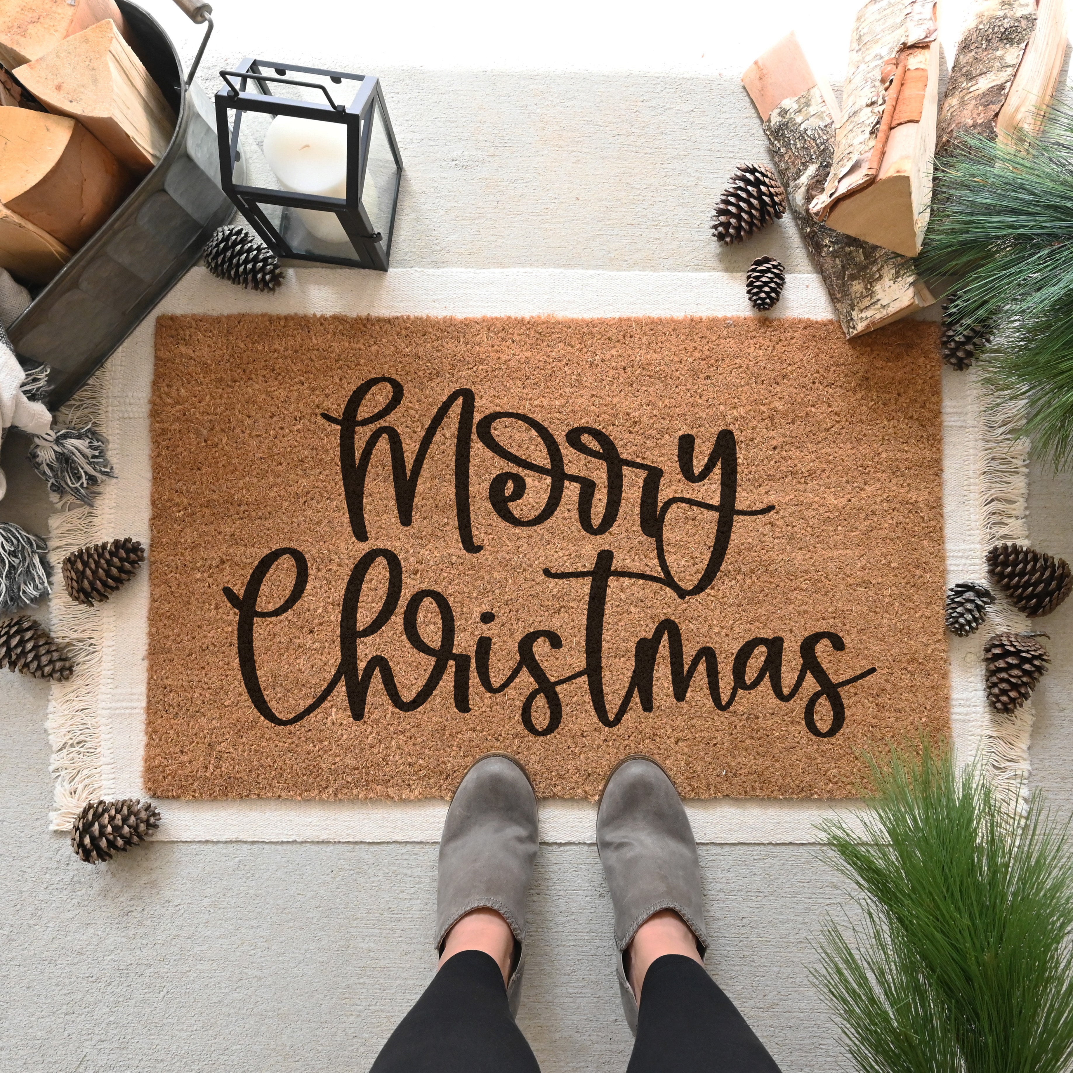 Merry Christmas Doormat. Coir doormat. Christmas doormat.