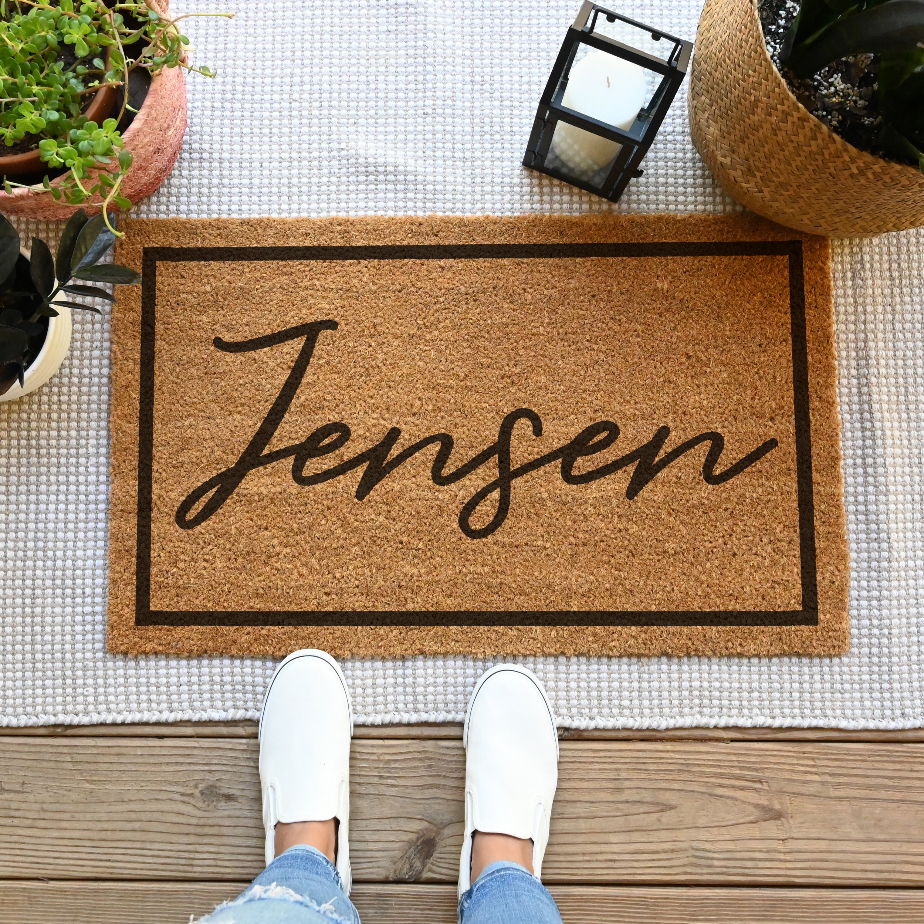 Plain Last Name Personalized Doormat