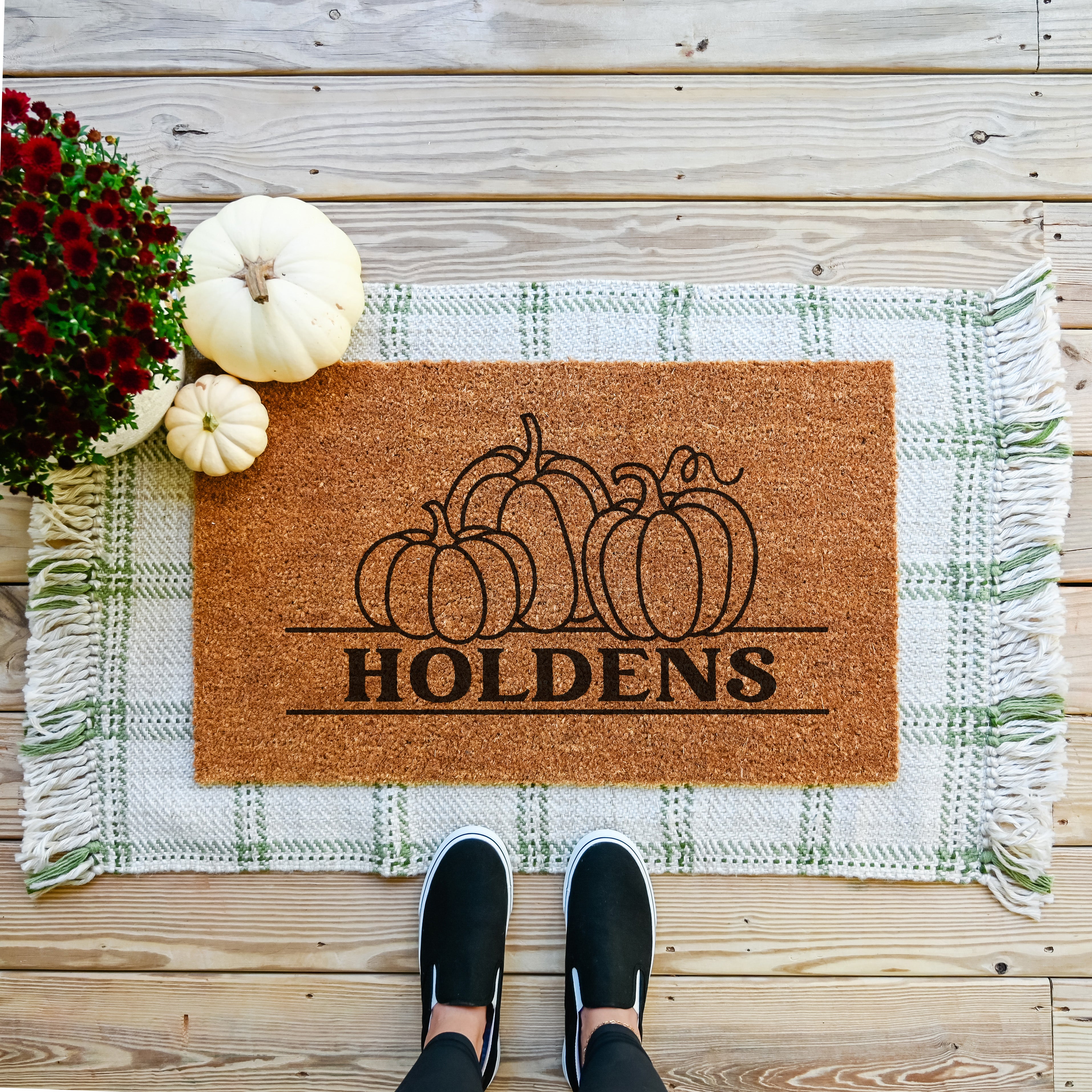 Personalized Last Name Pumpkin Doormat
