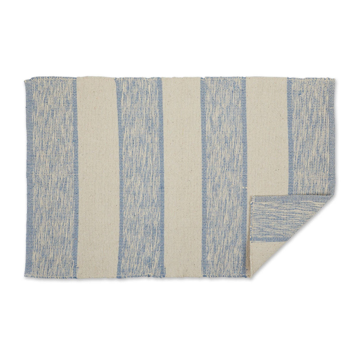 Stonewash Blue Variegated Stripe Recycled Yarn Rug 2X3 | Hamlin Row